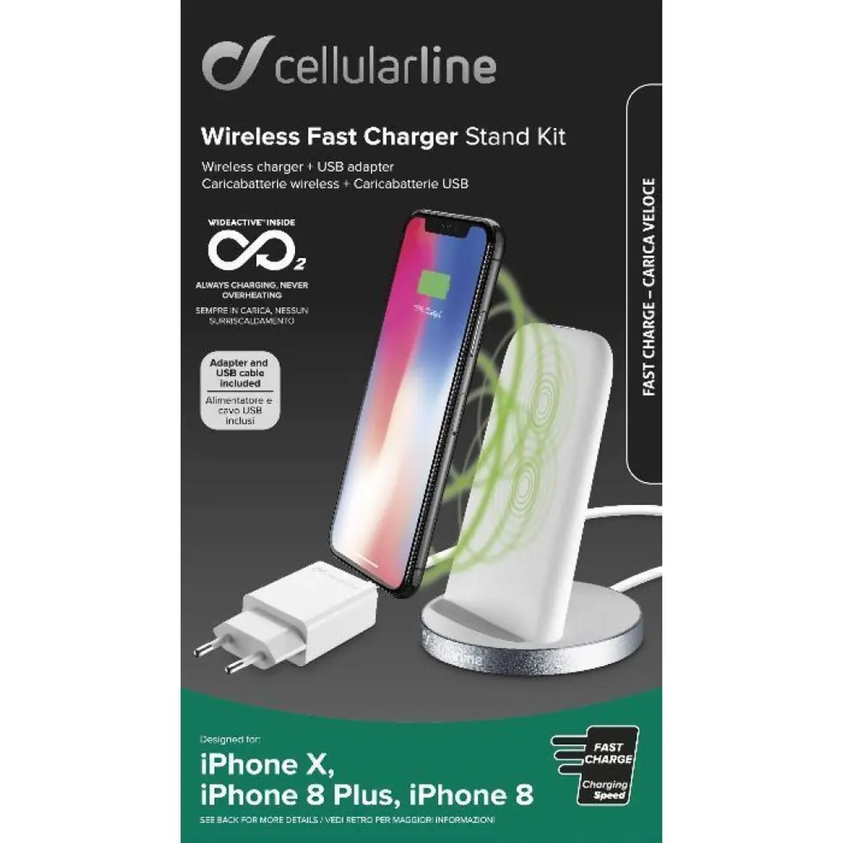 Безжично зар 220V iPhone/Adaptive бяло