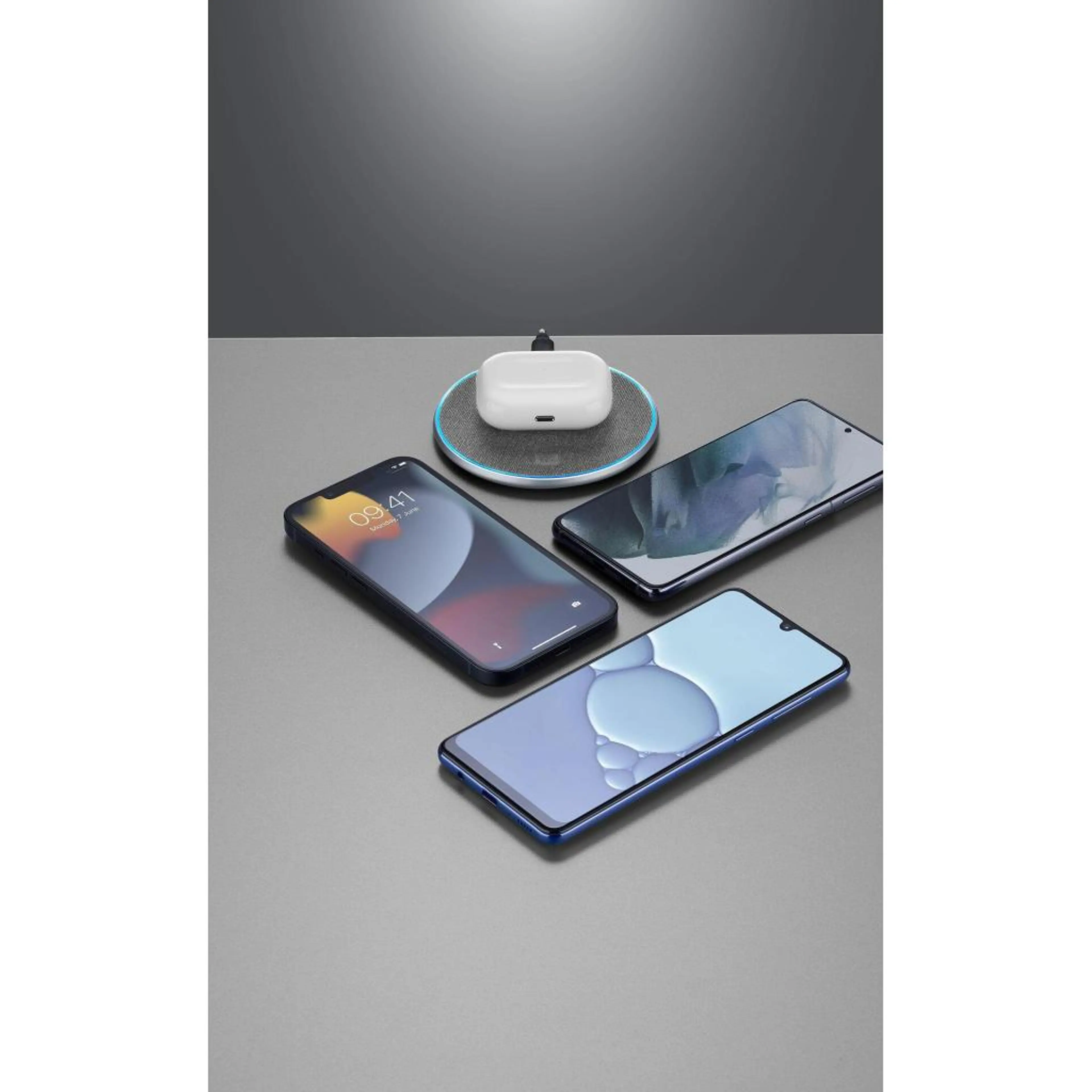 Безжично зарядно Tweed 15W сиво