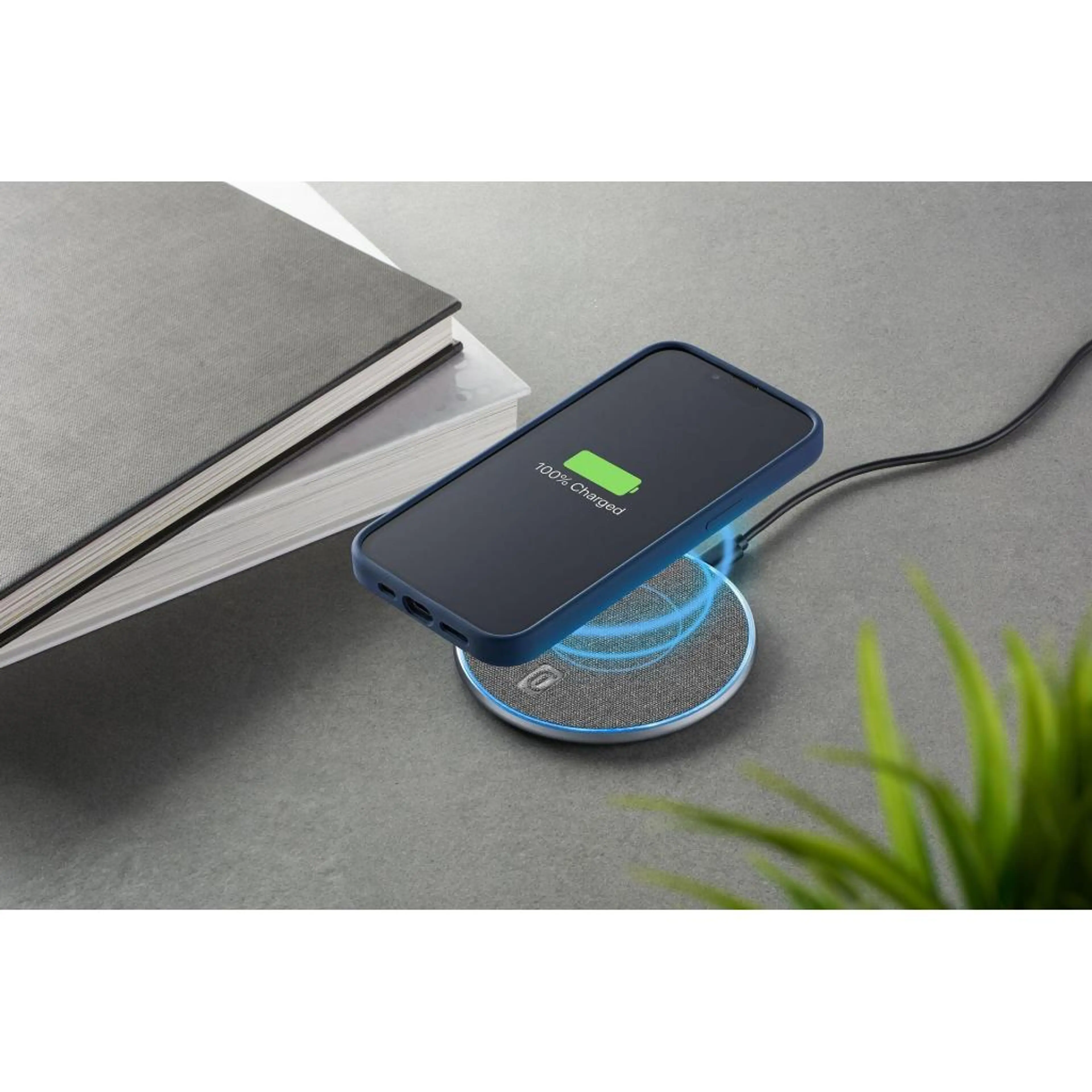 Безжично зарядно Tweed 15W сиво