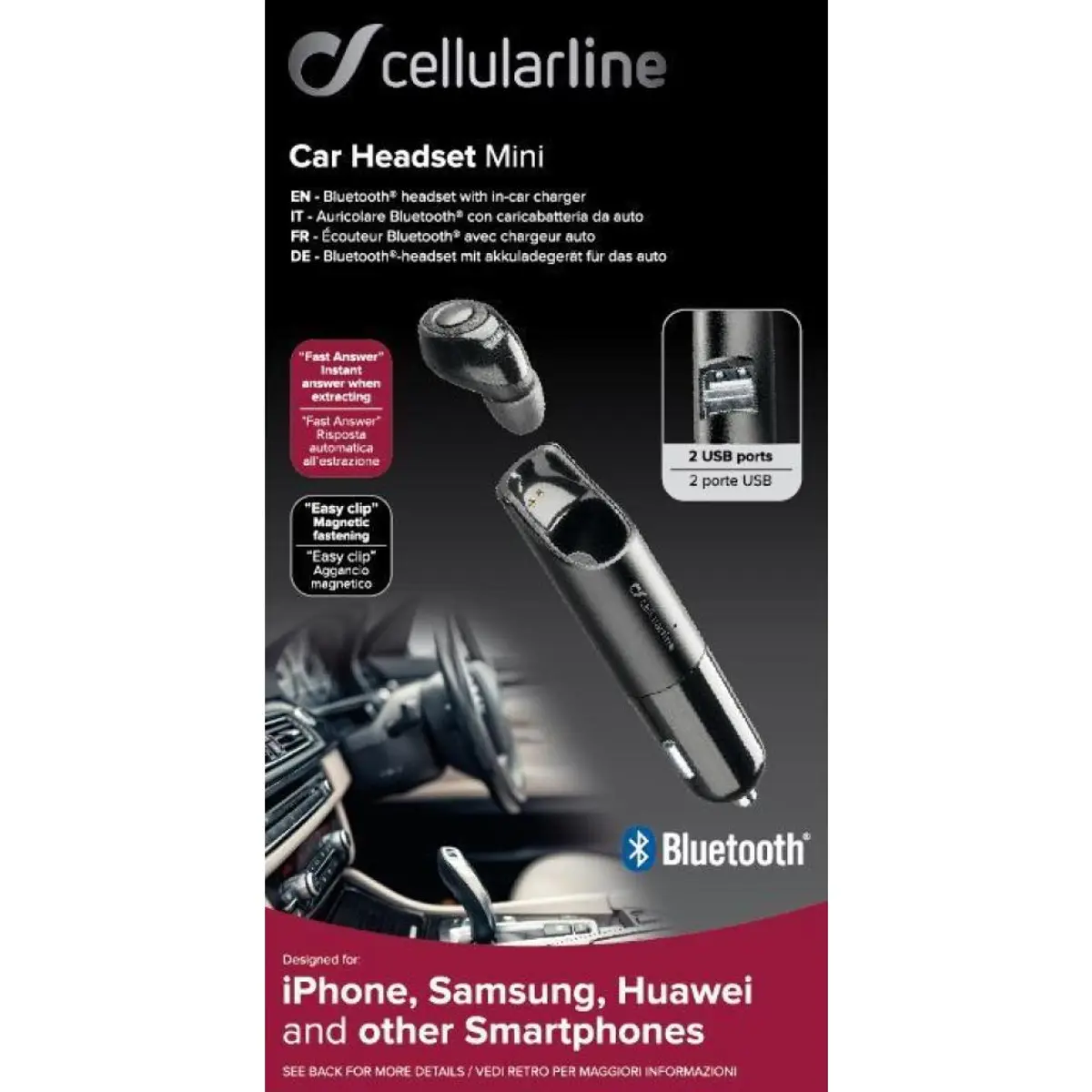 Bluetooth слушалка 12V черно