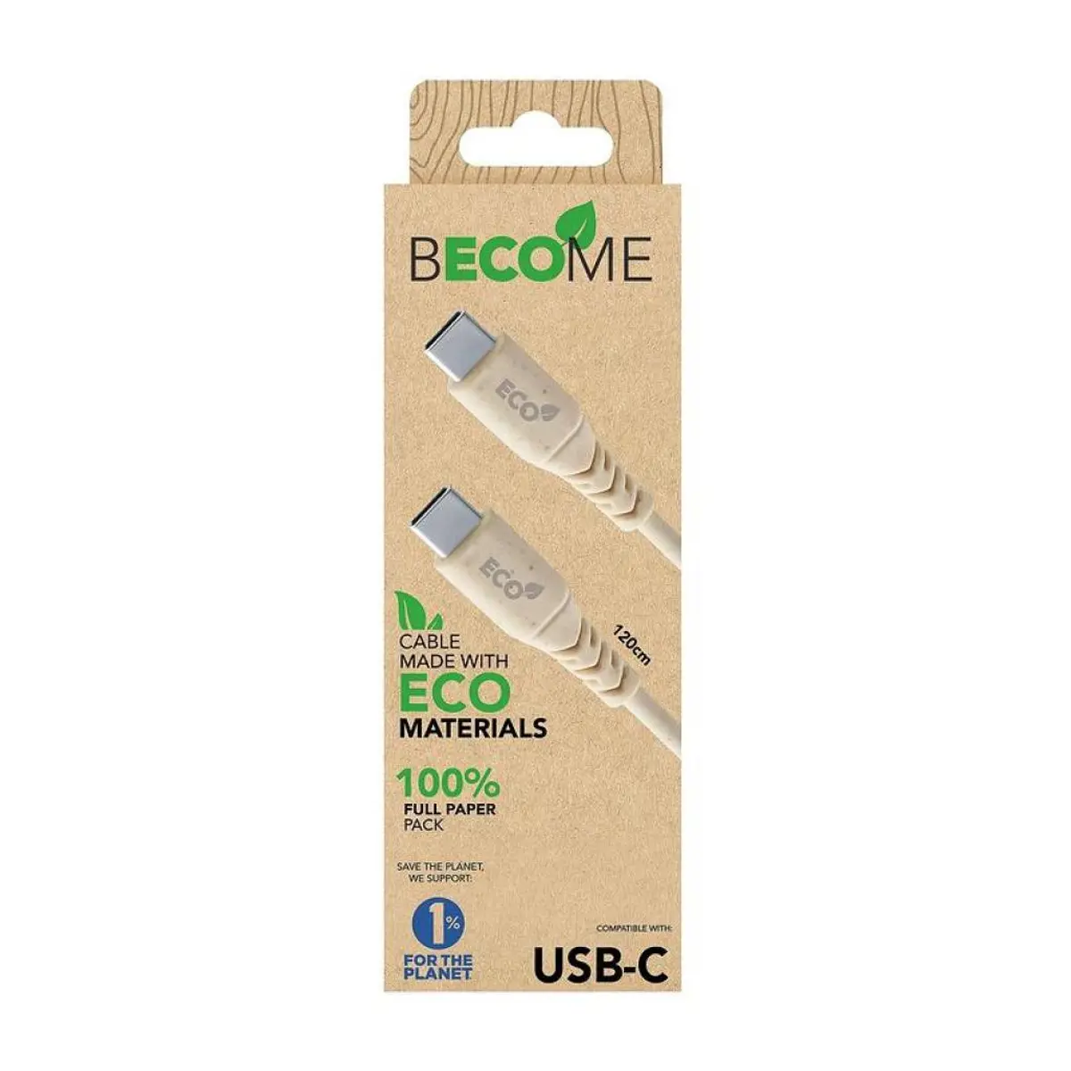 Кабел данни ECO USB-C към USB-C 1.2 м.