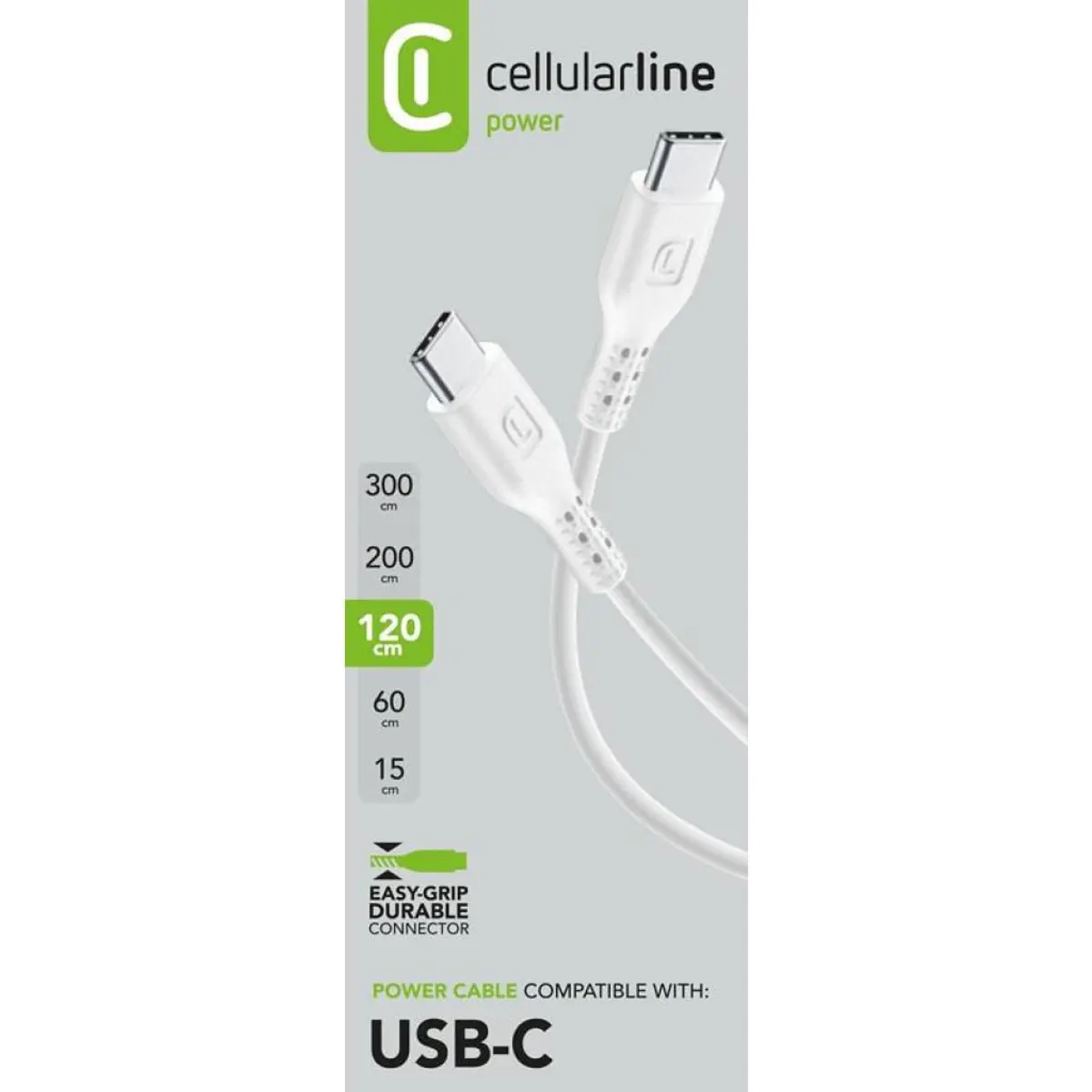 Кабел данни USB C - USB C 1,2м бял
