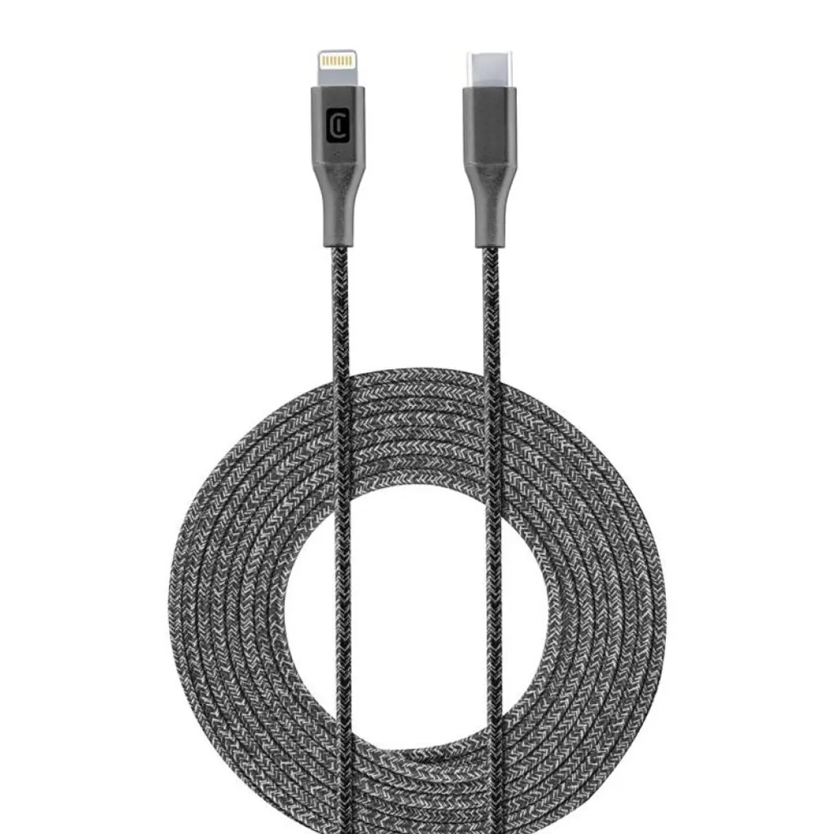 Кабел данни усилен USB-C - Lightning 2.5 м черен