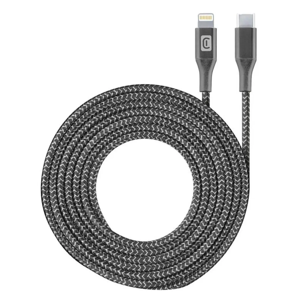 Кабел данни усилен USB-C - Lightning 2.5 м черен