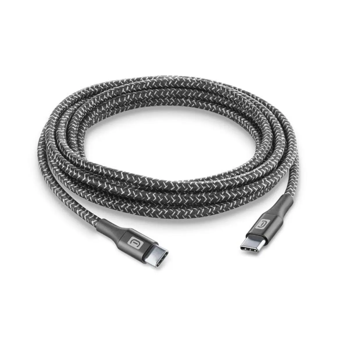 Кабел данни усилен USB-C - USB-C 2.5 м черен