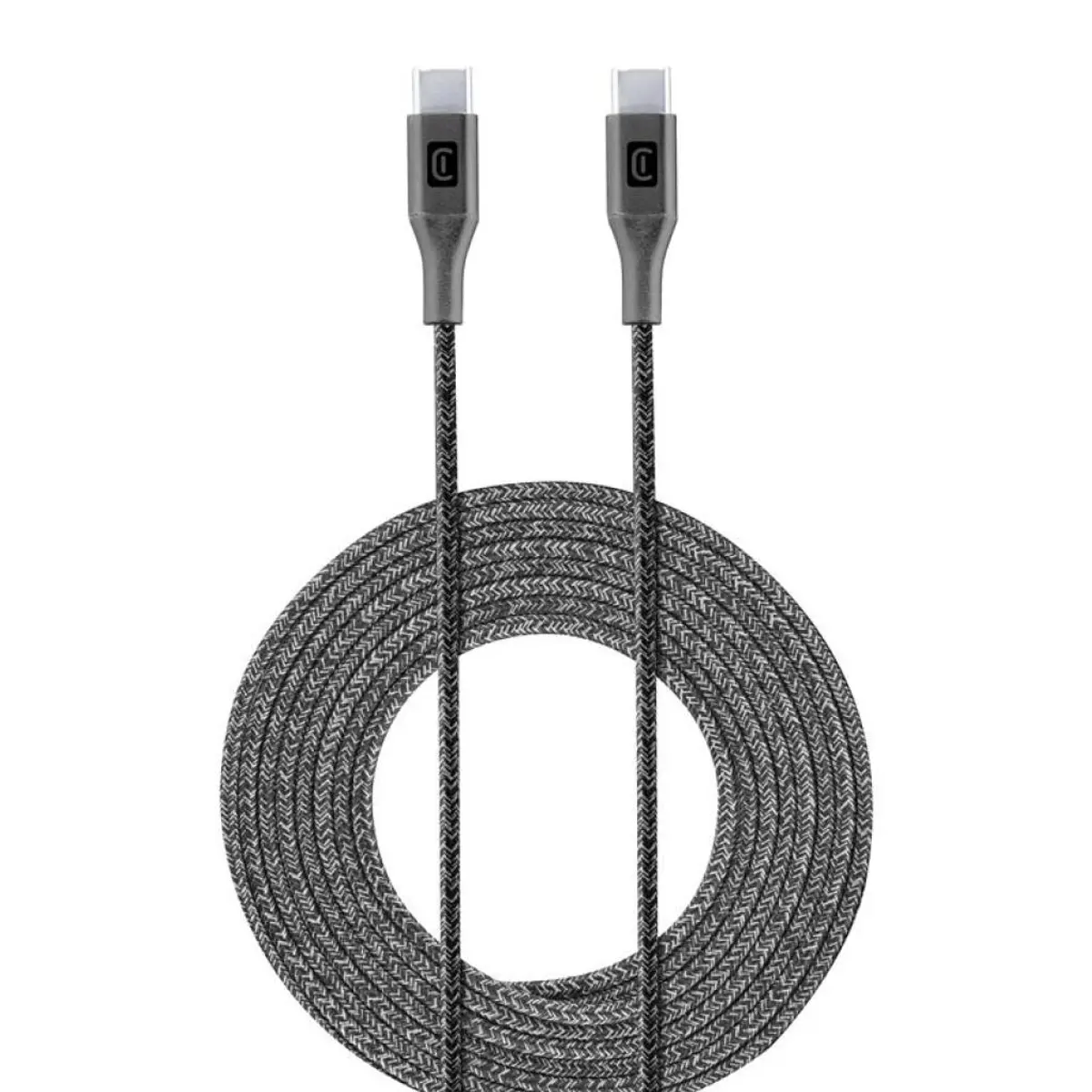 Кабел данни усилен USB-C - USB-C 2.5 м черен