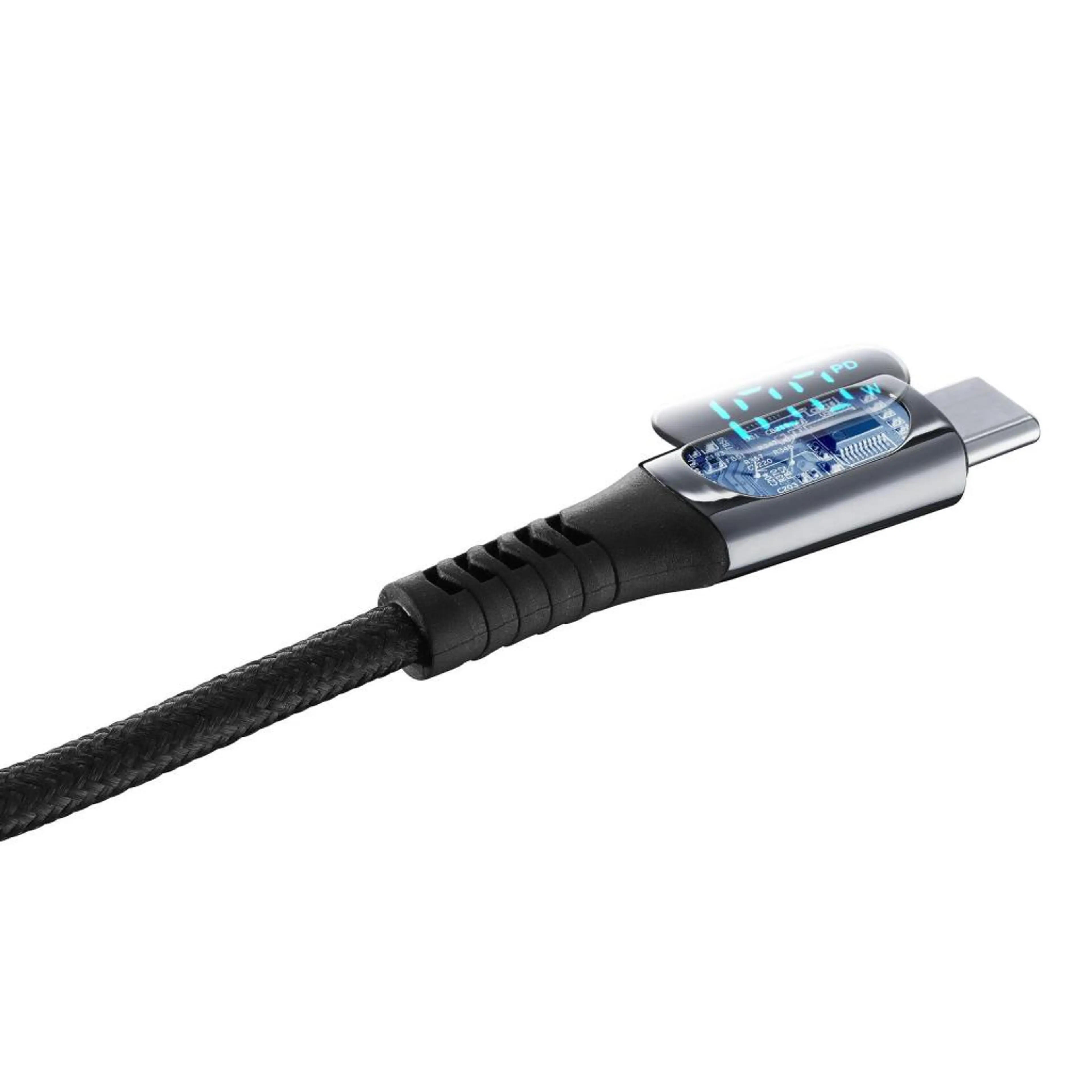 Кабел USB-C към USB-C с дисплей 5A-100W 2м