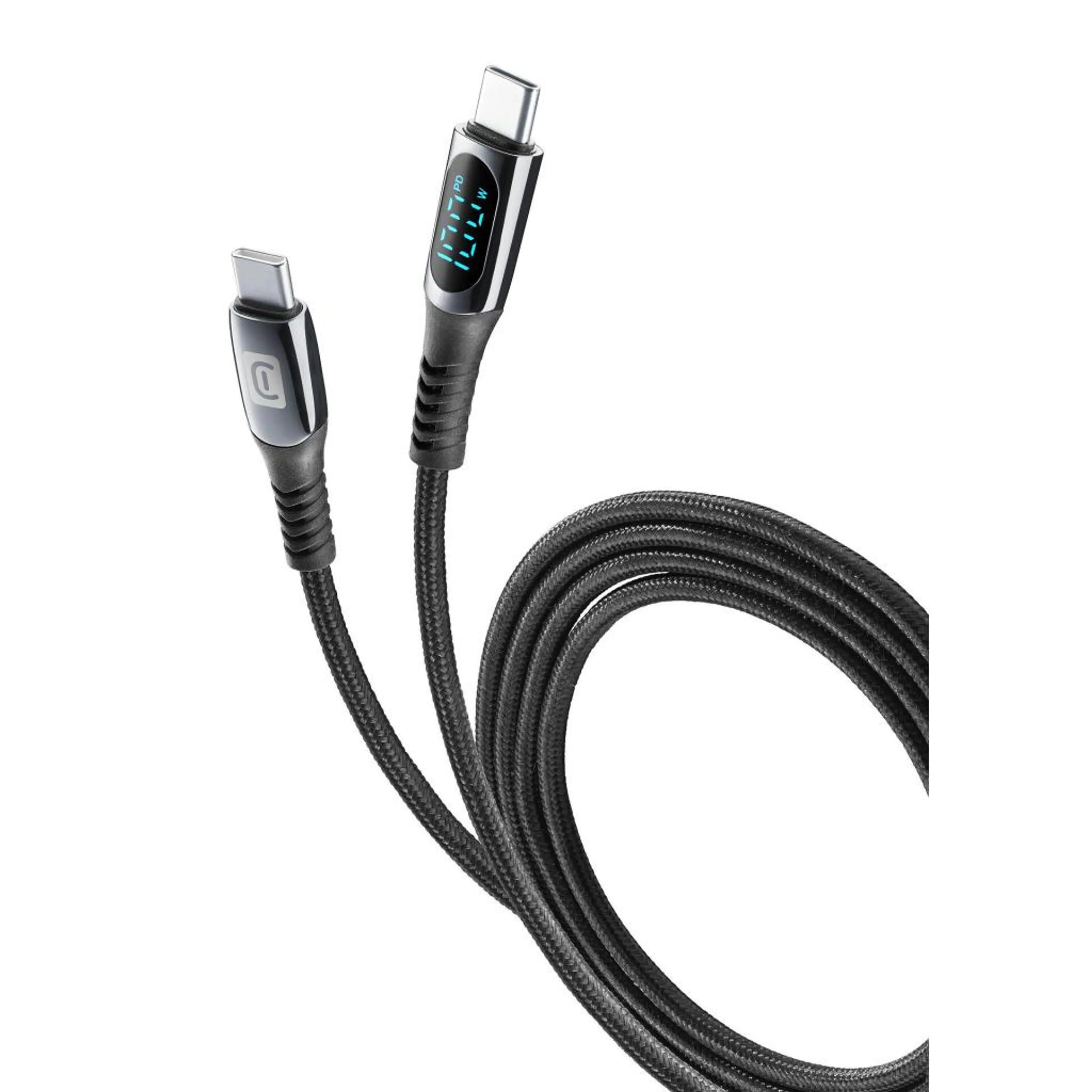 Кабел USB-C към USB-C с дисплей 5A-100W 2м
