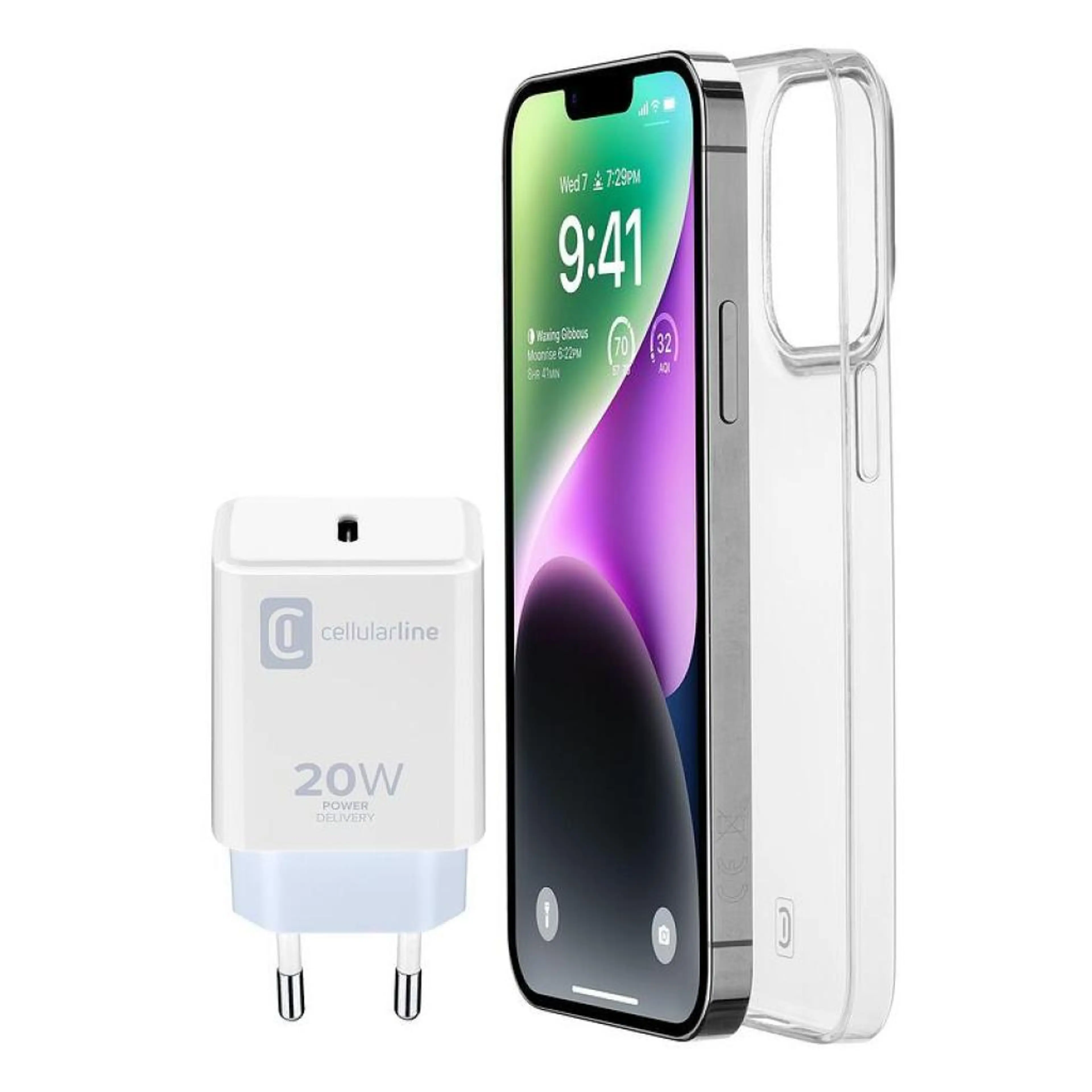 Пакет за iPhone 14 Plus- Зарядно USB-C 20W + калъф