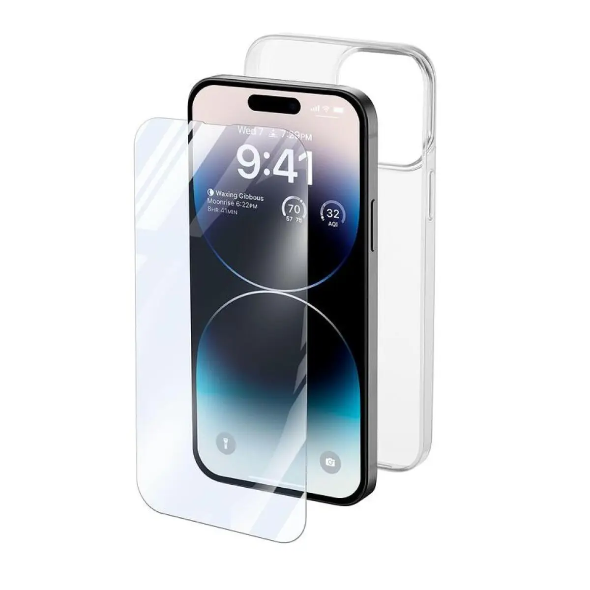 Пакет за iPhone 14 Pro Max- прозрачен калъф + протектор