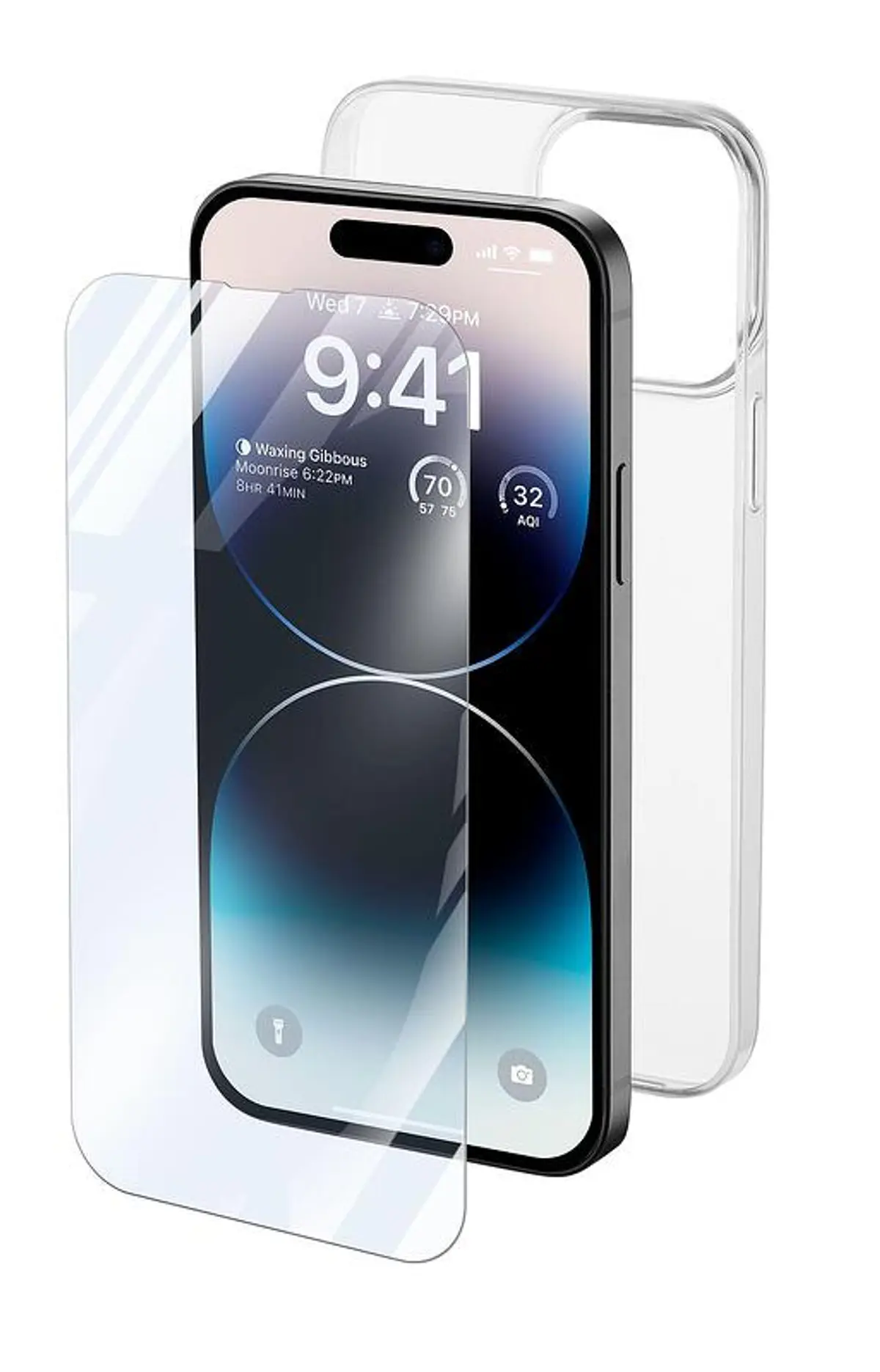 Пакет за iPhone 14 Pro Max- прозрачен калъф + протектор