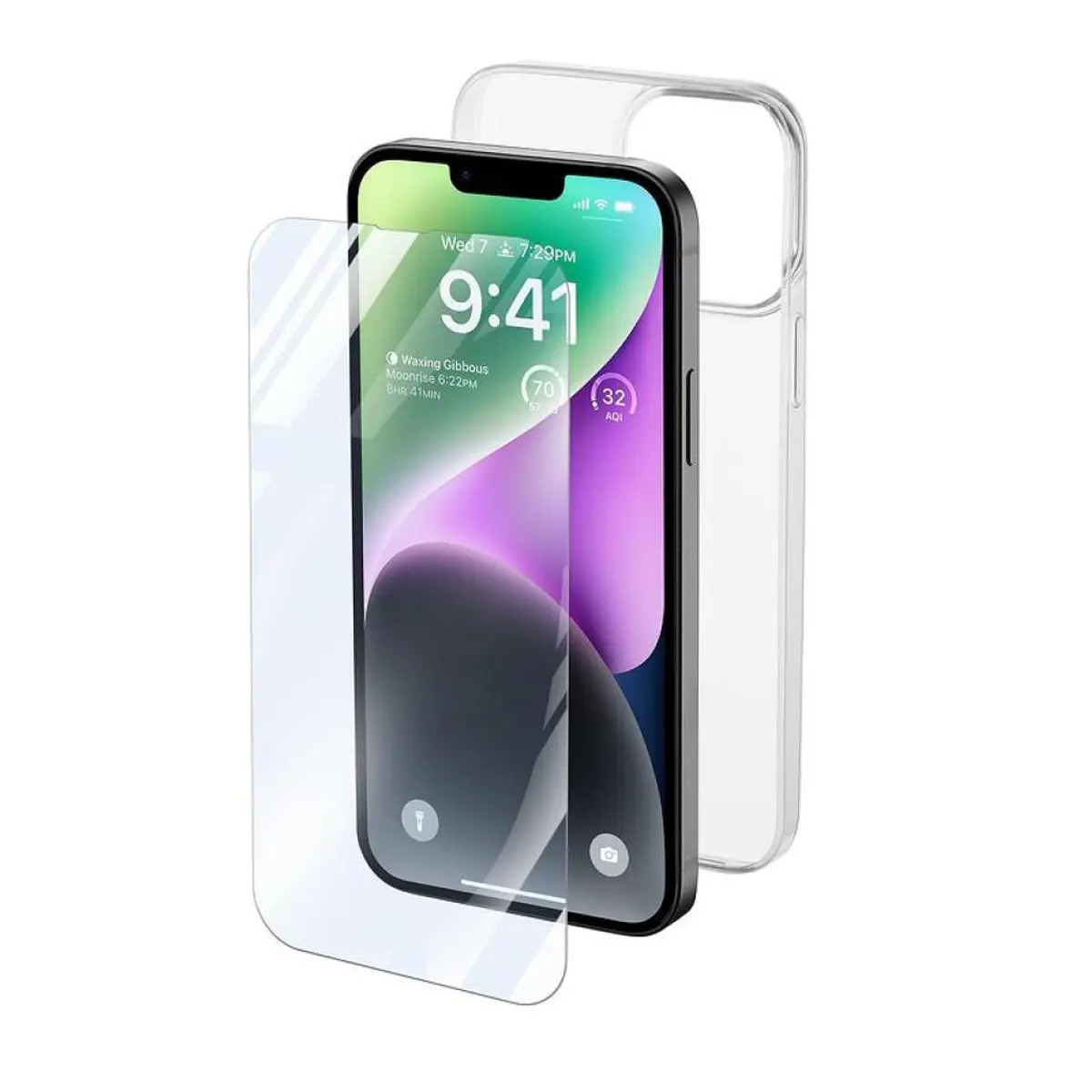 Пакет за iPhone 14- прозрачен калъф + протектор