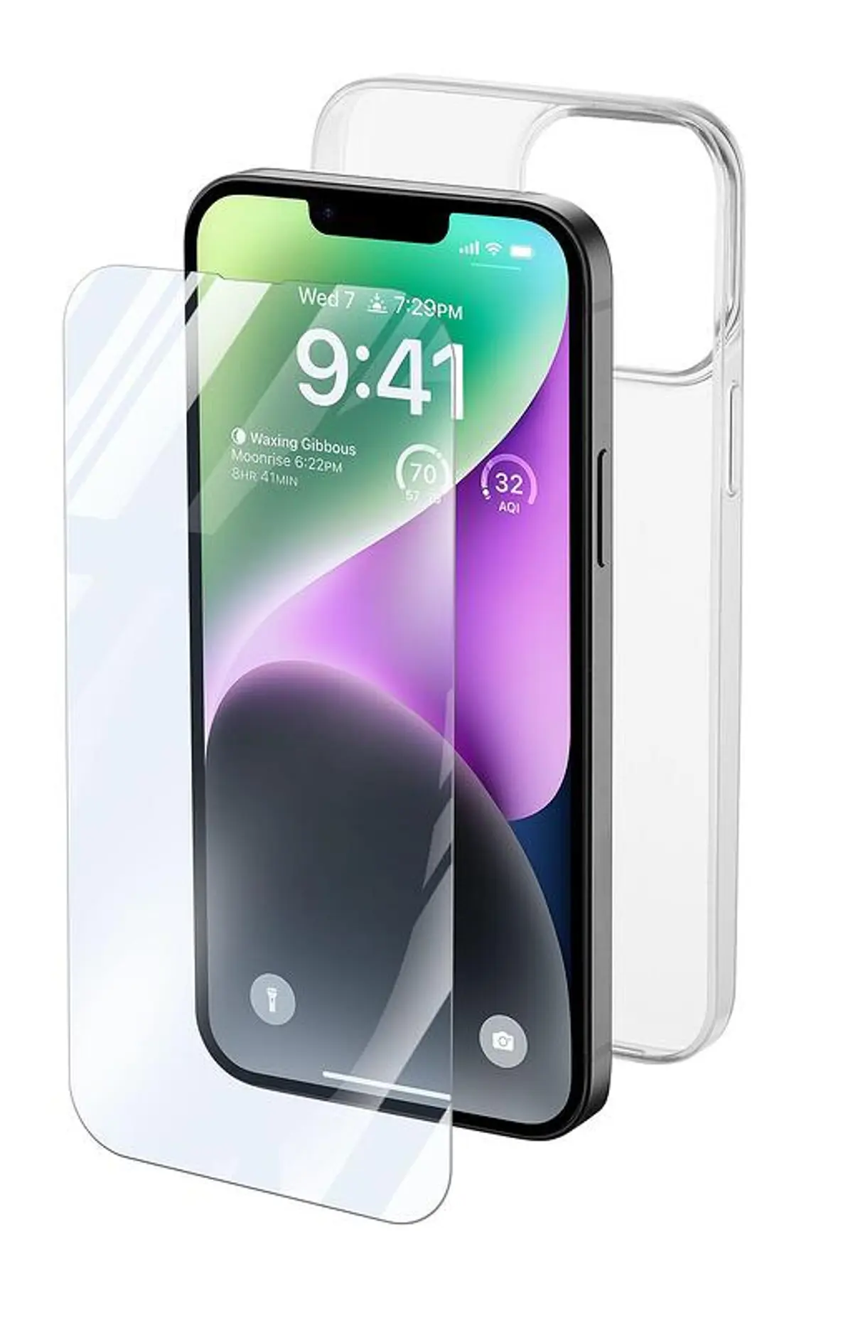 Пакет за iPhone 14- прозрачен калъф + протектор