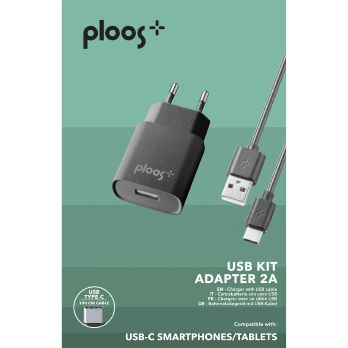 PL Зарядно 220V USB-C, 2A черно