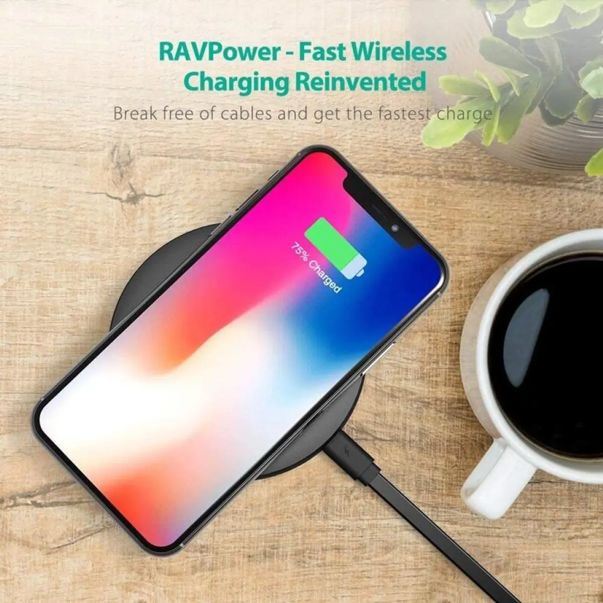 RP Безжично зарядно 10W RP-PC014 черно