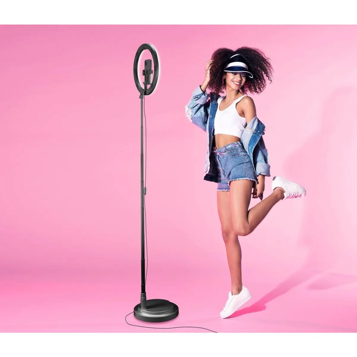 Selfie Ring Compact с bluetooth сгъваем черен