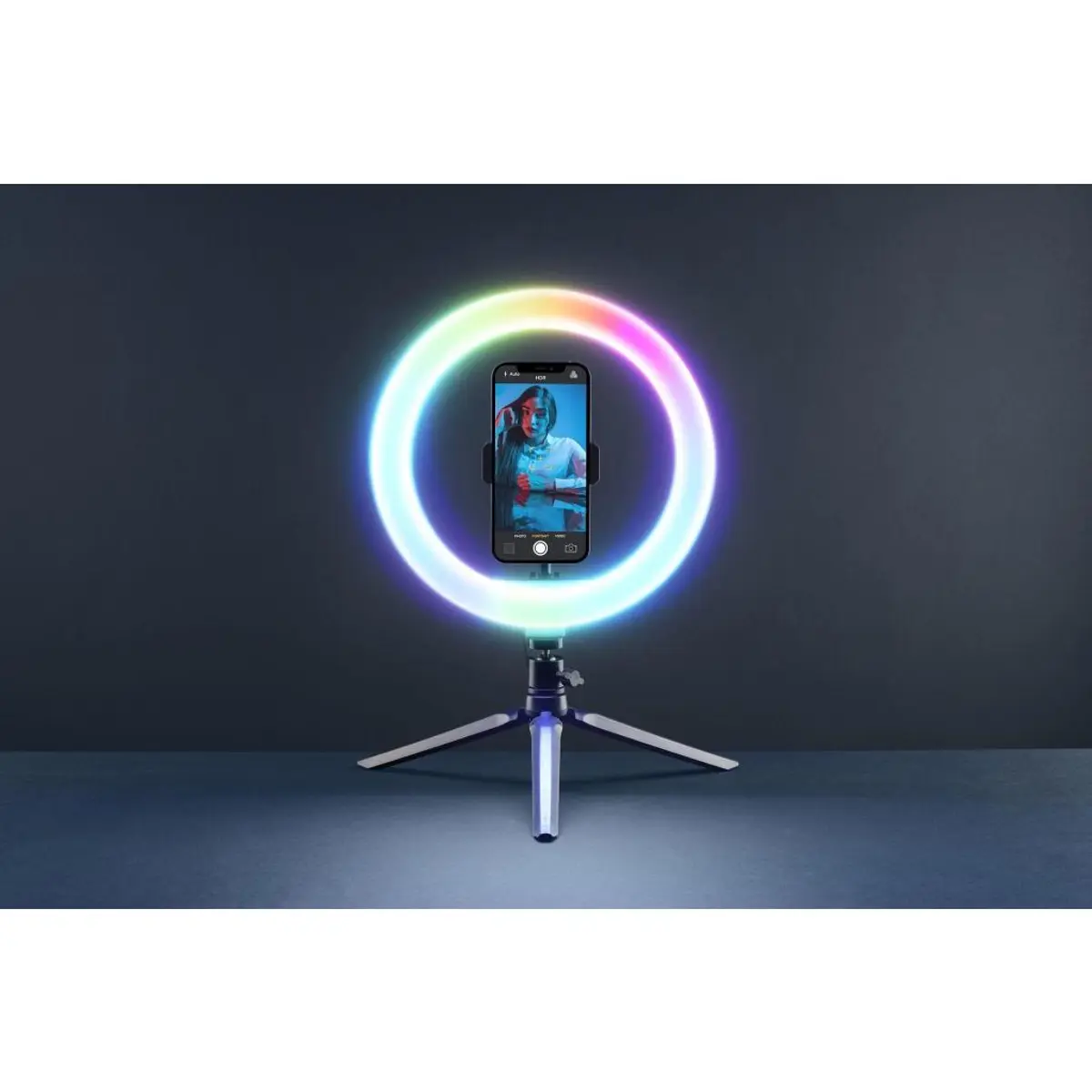 Selfie ring Multicolor трипод за телефон черен