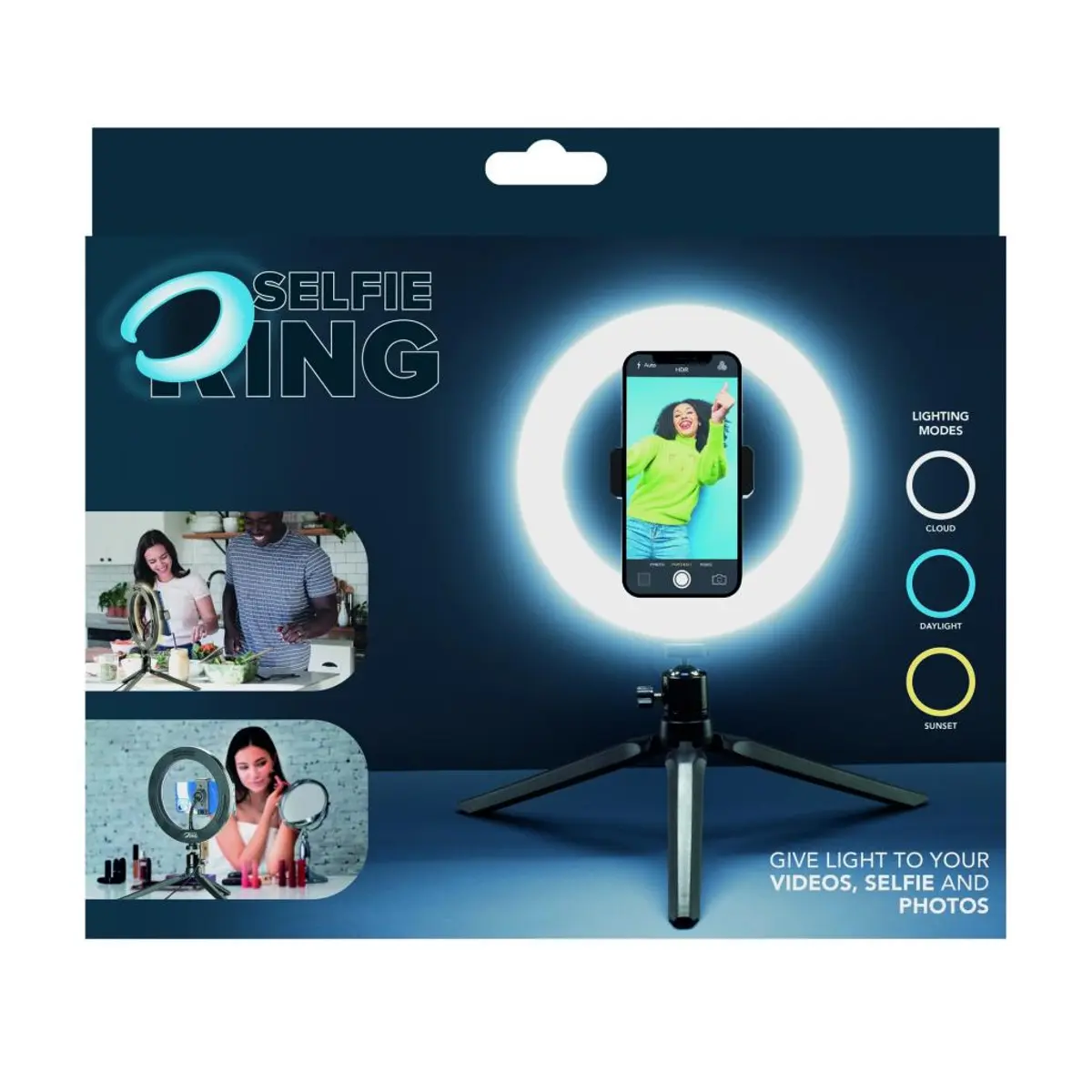 Selfie ring трипод черен