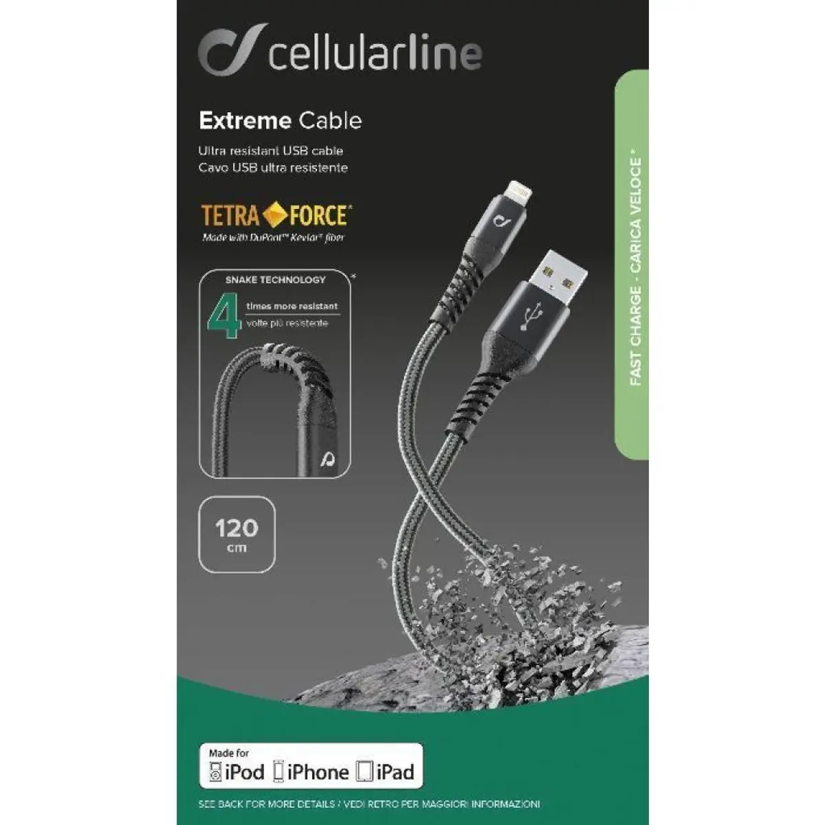 Усилен кабел Tetra force за Apple