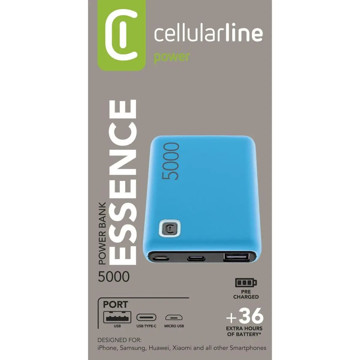 Външна батерия ESSENCE 5000 mAh синя