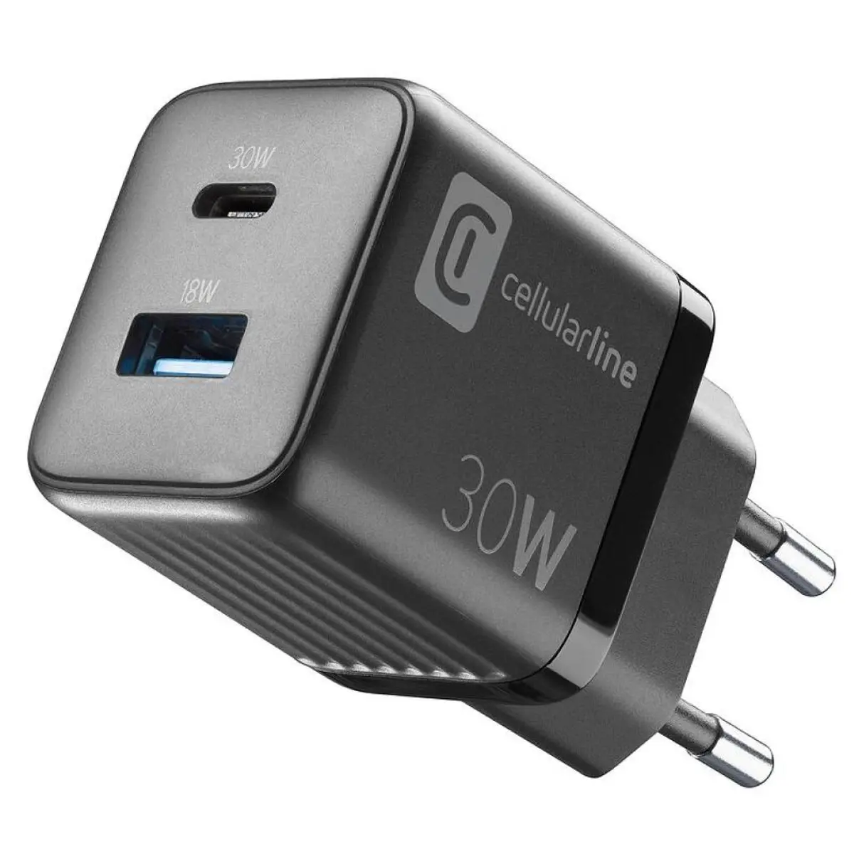 Зарядно 220V PD GaN USB, USB-C 30W черно