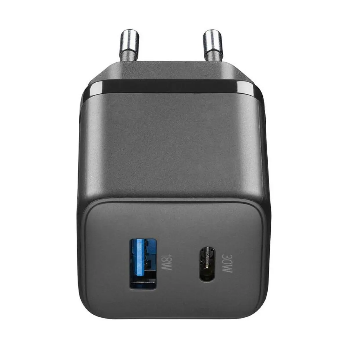 Зарядно 220V PD GaN USB, USB-C 30W черно